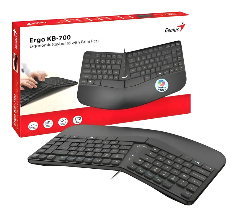 Teclado Genius Ergo Kb-700 Teclado Negro Idioma Español Latinoamérica