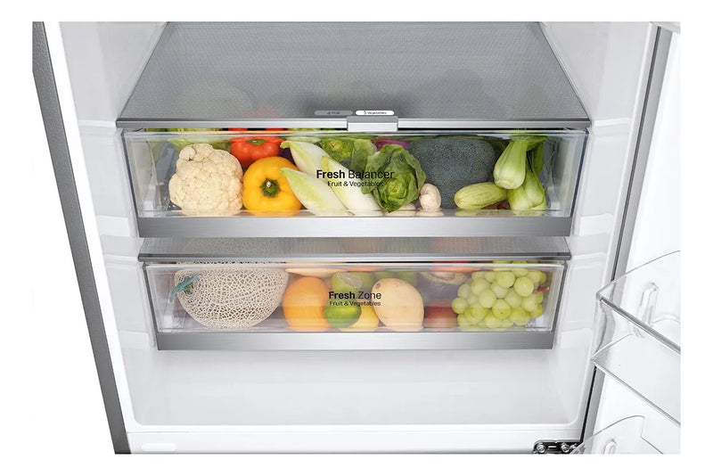 Nevera Lg Bottom Freezer 461lt Tecnología Naturefresh Plata Plateado