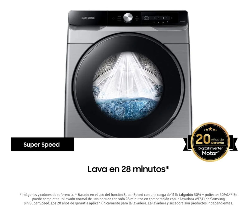 Lavadora Samsung 22 Kg Multicontrol Gris | Wf22c6400ap Gris