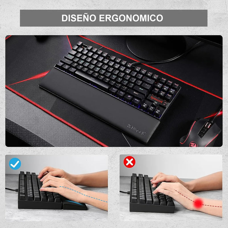 Reposamuñecas Meteor S, Redragon P035 / 60% 28.9x7.3x2cm Negro