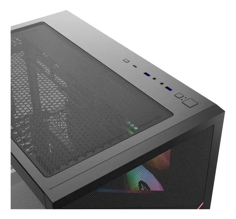 Gabinete Gamer Xyz Qubex Black 4 Fans Argb Usb C Negro