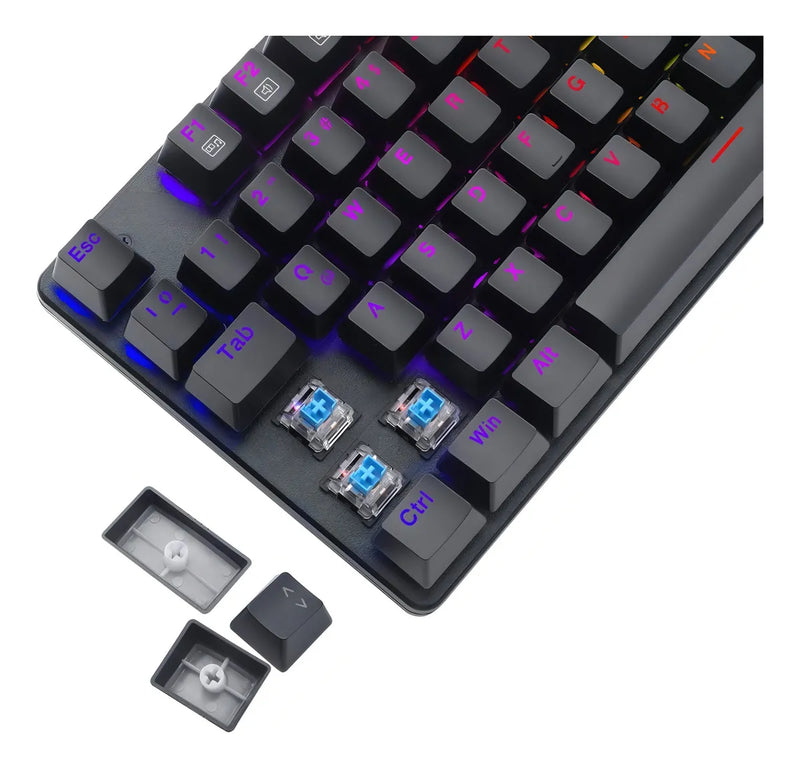 Teclado T-Dagger Bora QWERTY T-Dagger Red español color negro con luz RGB