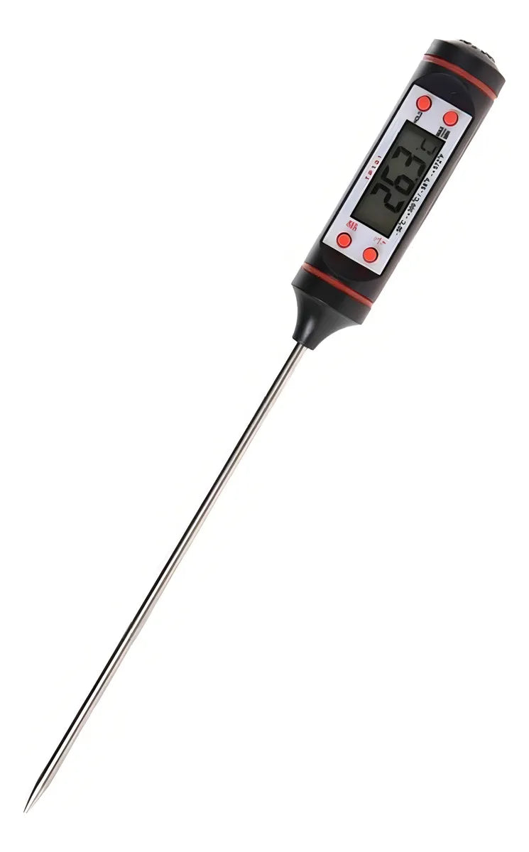 Termometro Digital De Cocina Pinche Alimentos Y Liquidos Color Negro