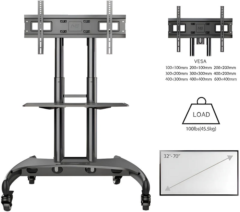 Rack De Pedestal Para Tv De 32 A 70 Nb Ava 1500 60 1p Color Negro