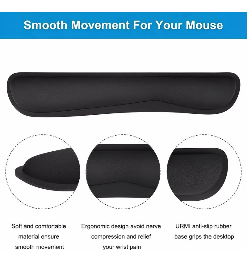 Combo Pad Mouse Y Reposa Muñecas De Teclado Ergonómico Negro Fnatic