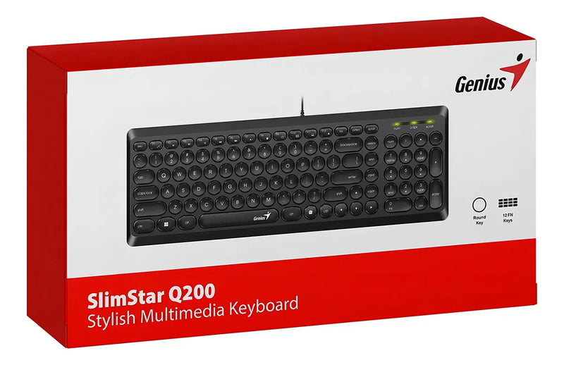 Teclado Genius Slimstar Q200 Ultra Delgado Multimedia Usb