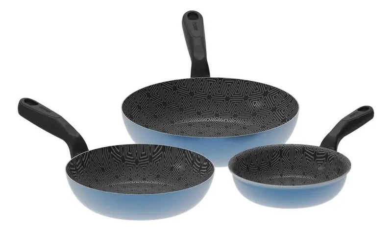 Juego De 3 Sartenes Imusa Talen 16 - 20 - 24cm Talent Azul Azul Marino