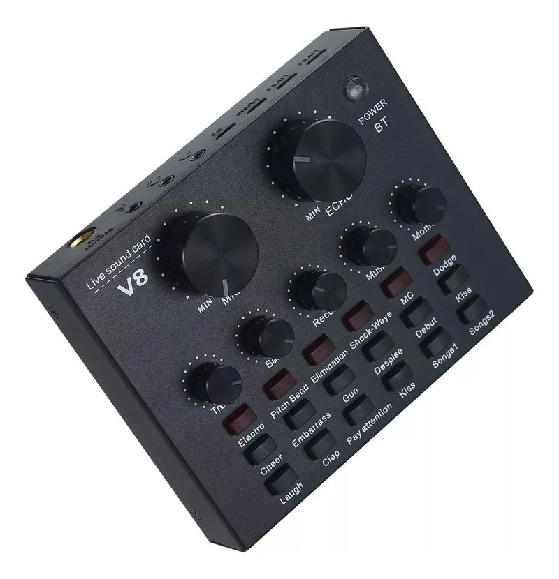Interfaz Mezclador De Audio Externo Usb Tarjeta De Sonido V8
