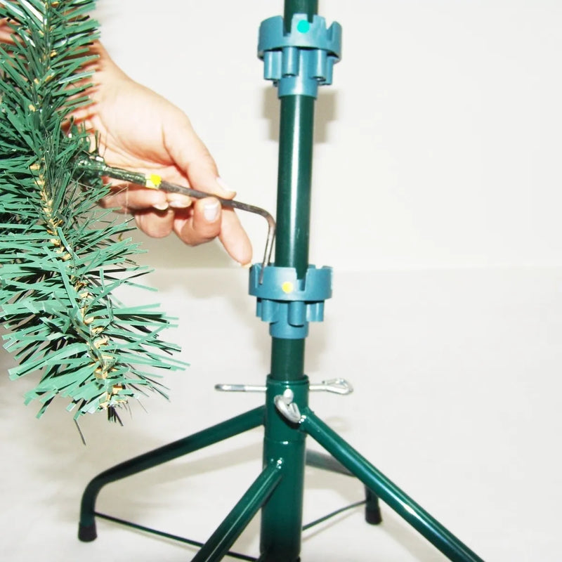Árbol Navideño Montañes 1.50m Para Guirnalda Luces Bolas Verde