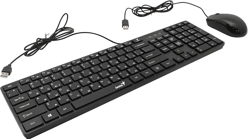 Combo Mouse y teclado Ultradelgado Genius Slimstar C126 Conexion Usb Negro, en español