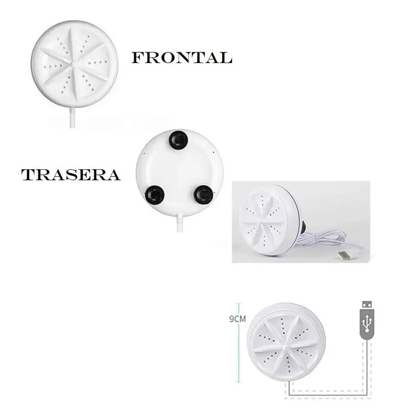 Mini Lavadora Portátil Giratoria Mini Turbina Ultrasónica Blanco