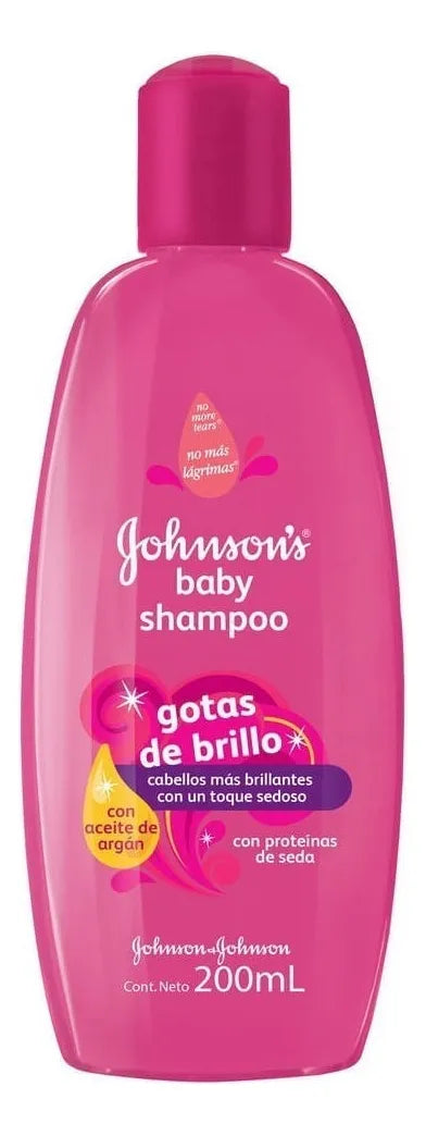 Shampoo Johnson's Baby Gotas de Brillo de aceite de argán en botella de 200mL por 1 unidad