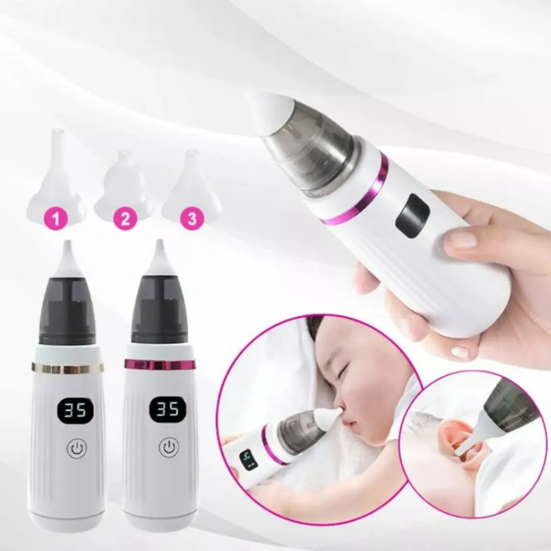 Aspirador Nasal Para Bebés Eléctrico Con Pantalla Digital Blanco
