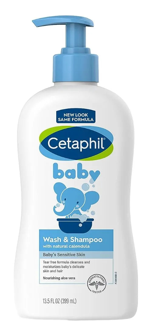 Cetaphil Baby Wash & Shampoo Calendula 2 en 1 Piel y Cabello 399ml / 13.5 Oz