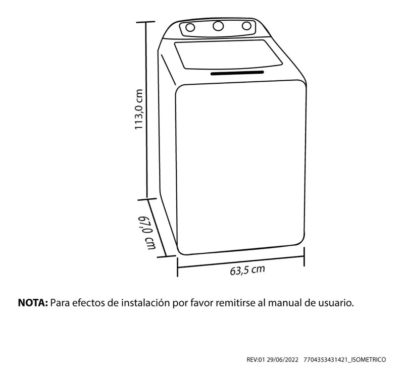 Lavadora Haceb Awüa 13 Kg Manual Carga Superior Coal