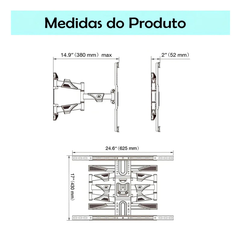 Soporte TV articulado 45 a 75 Md-p6 Color Negro