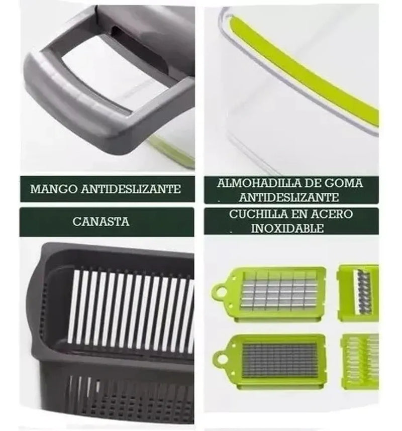 Cortador De Verduras - Multi Picador Vegetales Gris Oscuro
