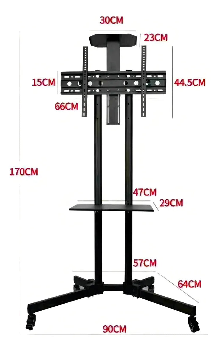 Soporte Tv Base Pedestal Rueda Televisores Móvil De 32 A 70 Color Negro