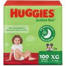 Pañales Huggies Activ Sec4 100u Extra Grande (xg) Sin Género