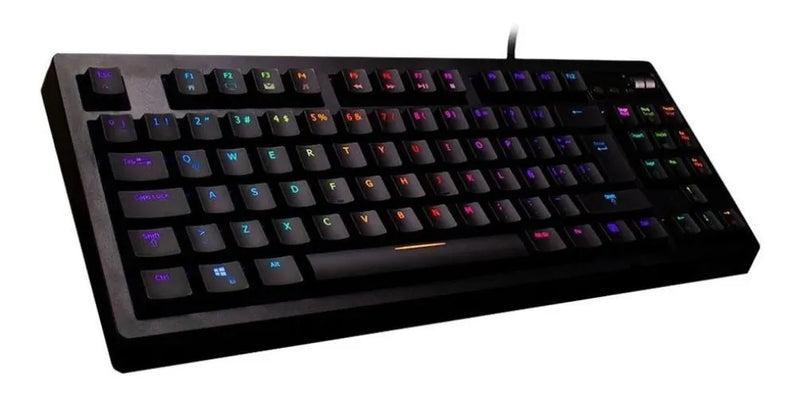Teclado VSG QWERTY Outemu Red español latinoamérica color negro con luz RGB