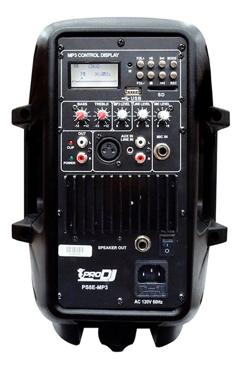 Amplificador Parlante Bateria Electronica Prodj Ps8emp3 75w Negro