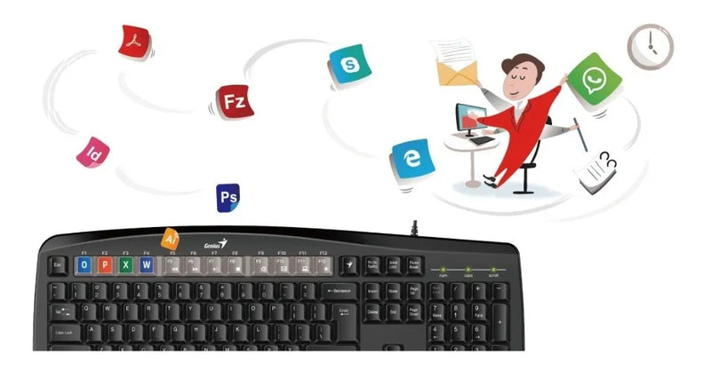 Kit de teclado y mouse Genius KM-200 Español de color negro