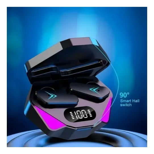 Auriculares Inalámbricos Para Gamers Con Luces Led Tws X15 Negro