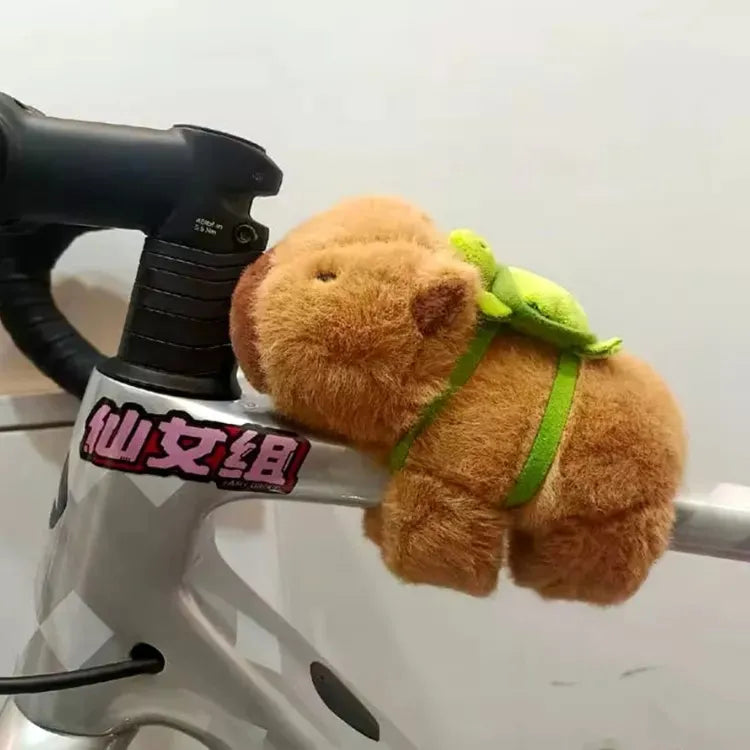 Peluche Capibara Pulsera Brazalete Con Tortuga De 17cm Café