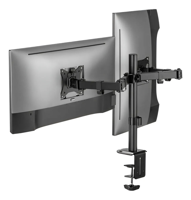 Soporte Para Monitor Doble Brazo De Acero Negro Ma301-22-000