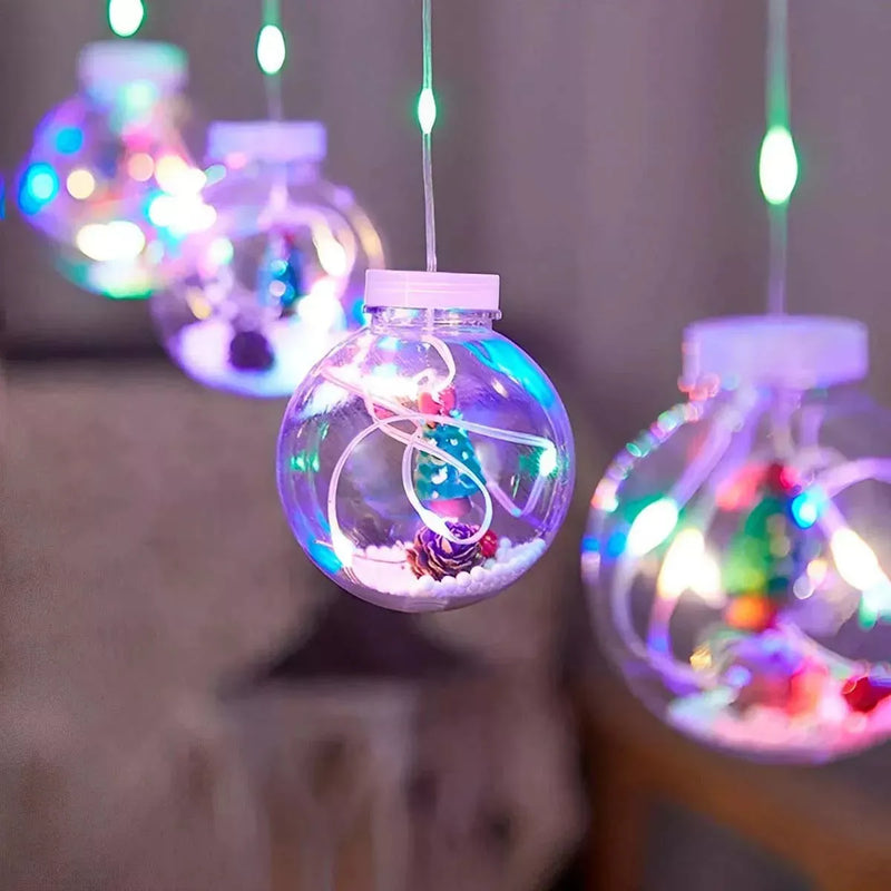 Luces Navideñas Instalación Cortina Guirnaldas Aros Bolas De Multiolor