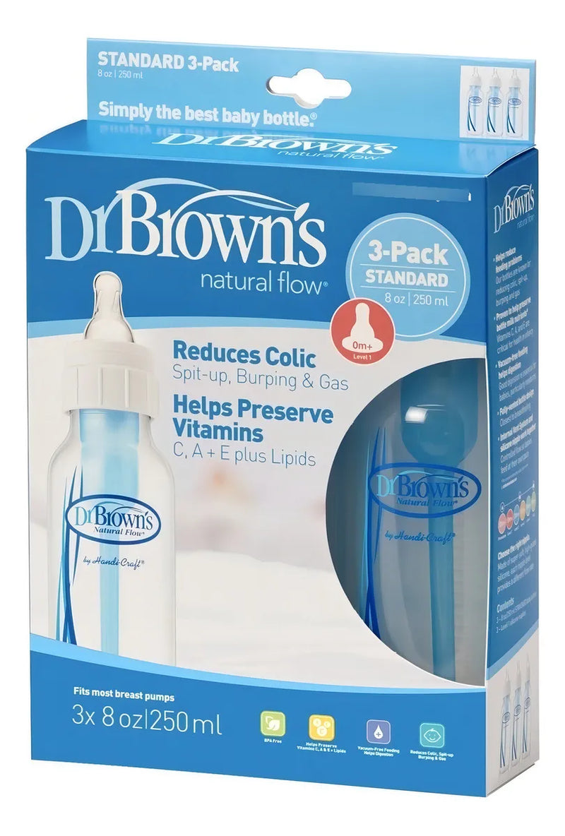 Dr Browns 3 Biberones Anti-colicos 8oz /250ml, 0m+ !