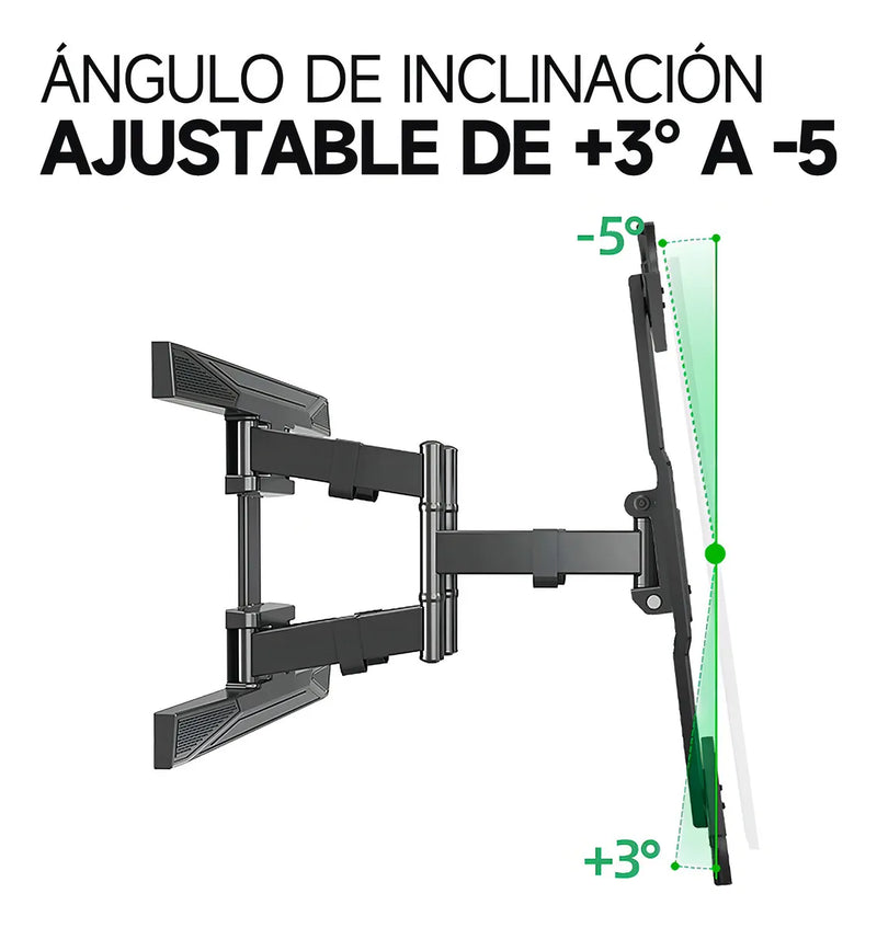 Soporte Pantalla Gc P6 Tv Ajustable Reclinable 45-75 45.5kg Color Negro