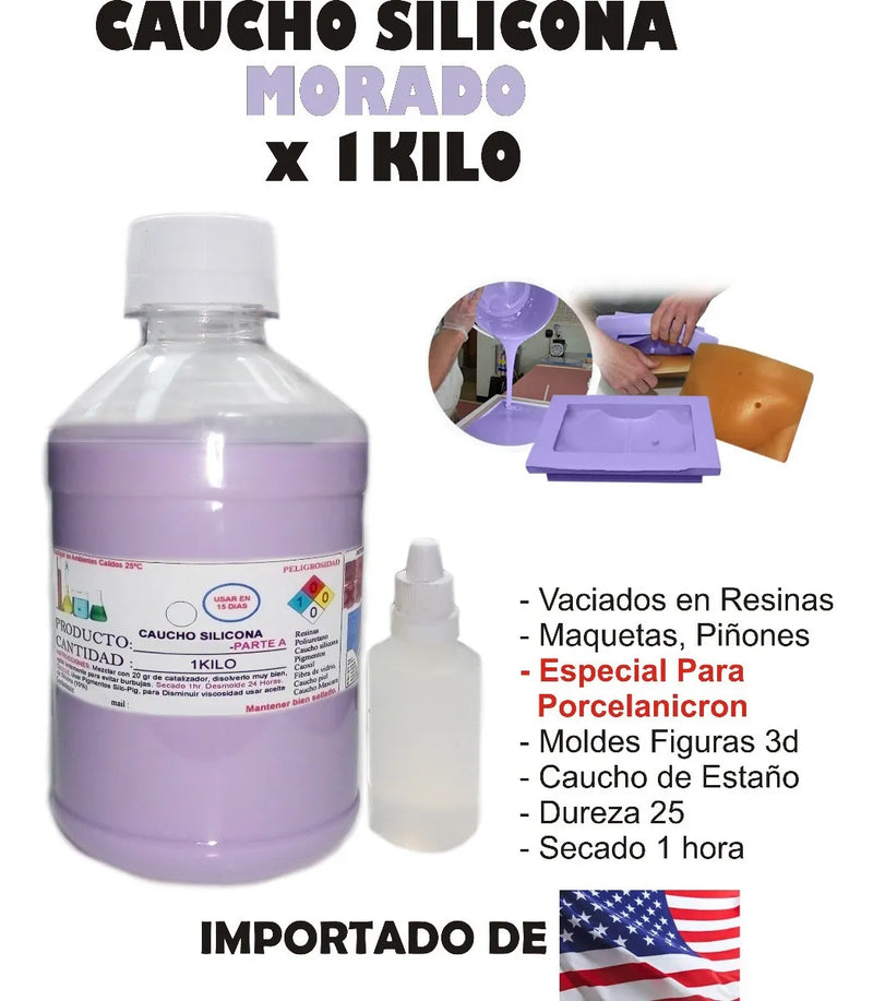 Caucho Silicona Mold 25 Estaño Liquido Moldes 1kiloescultura