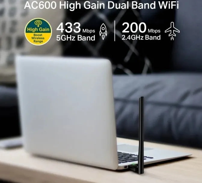 Tp-link, Tarjeta Usb Wifi Banda Dual Ac600, Archer T2u Plus
