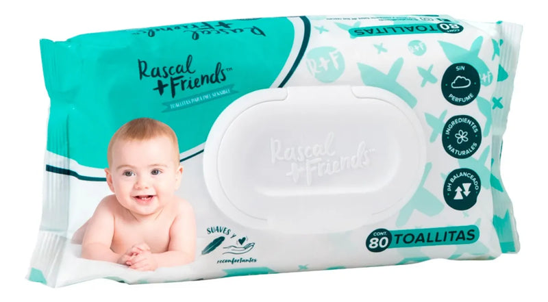Pañitos Húmedos Premium Rascal Friends Piel Sencible