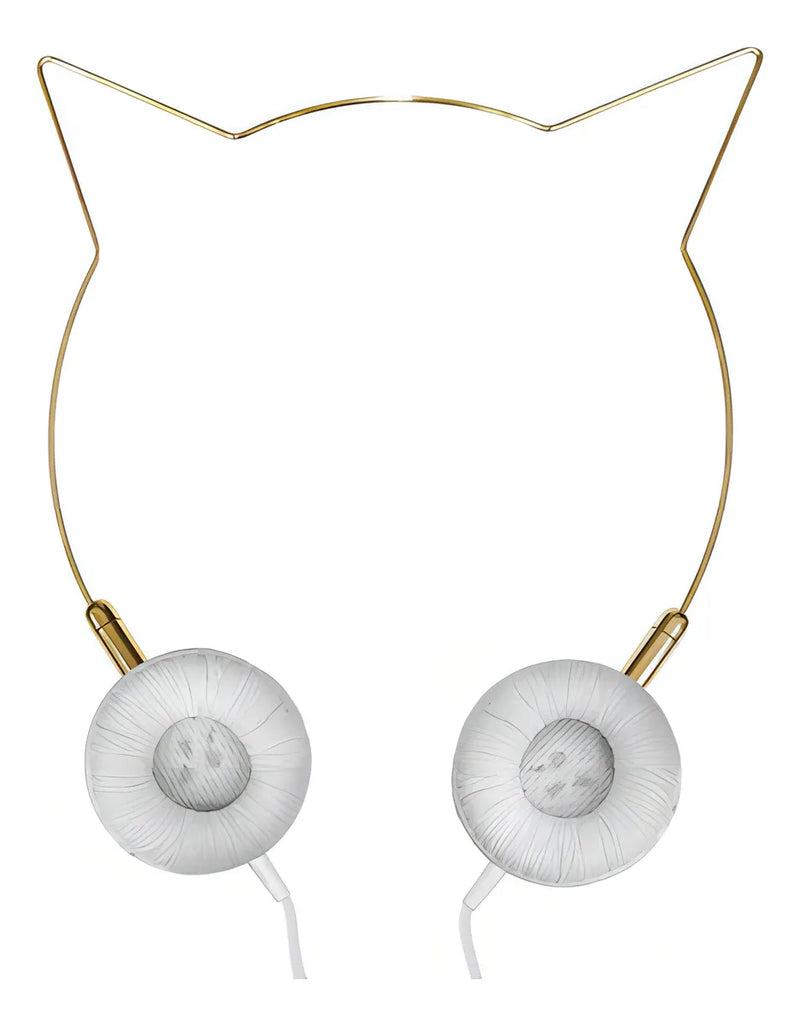 Audífonos Con Diadema En Forma De Gato Dorados | Aud-256do Color 283164
