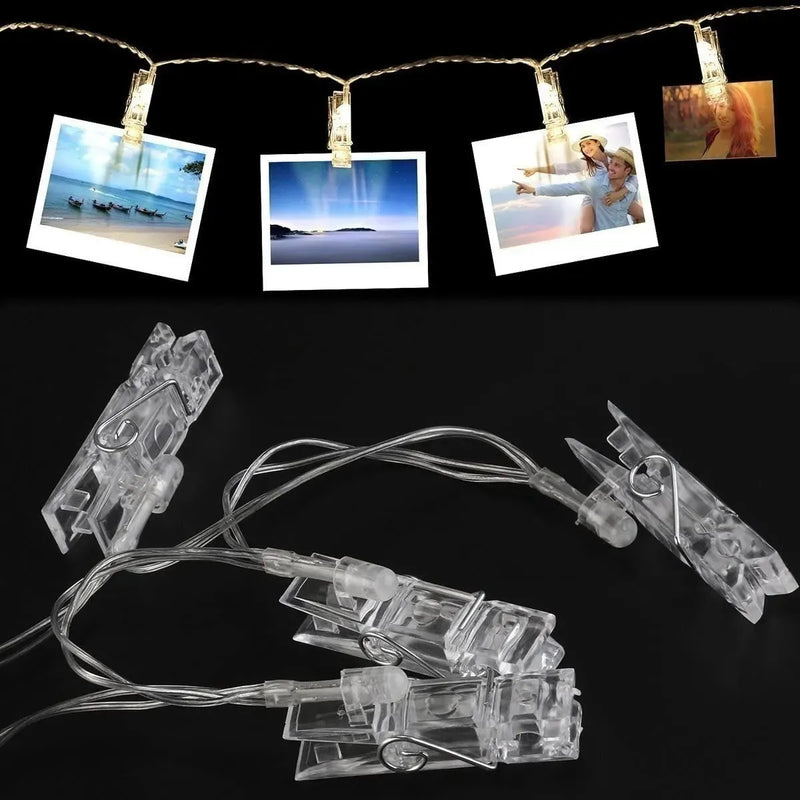 Luz Led Para Fotos X20 Luces Pinza Extensión 4m Guirnalda