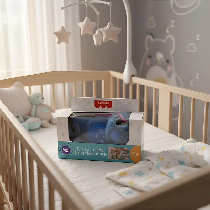 Peluche Respira Ansiedad Bebe Regalo Luz Y Sonido Recargable Azul