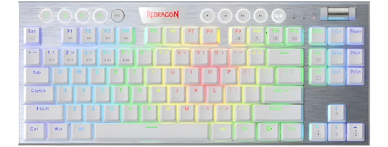 Teclado Mecanico Gamer Tkl Redragon Horus Blanco Switch Red
