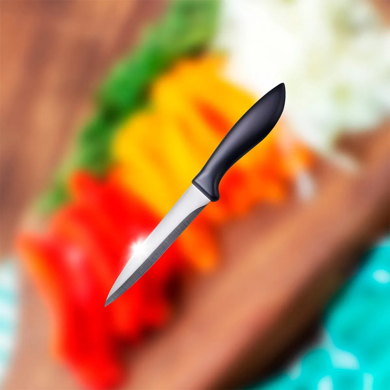 Set Cuchillos De Cocina 4 Piezas Gh Hogar Acero Inoxidable Negro