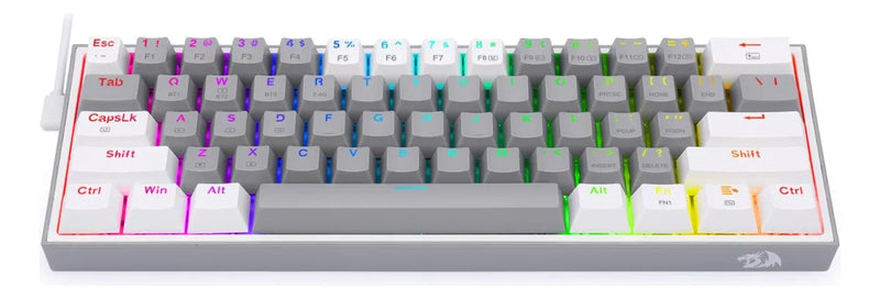 Teclado Bluetooth Redragon Fizz K616 Rgb Gris Blanco Español Idioma Español España