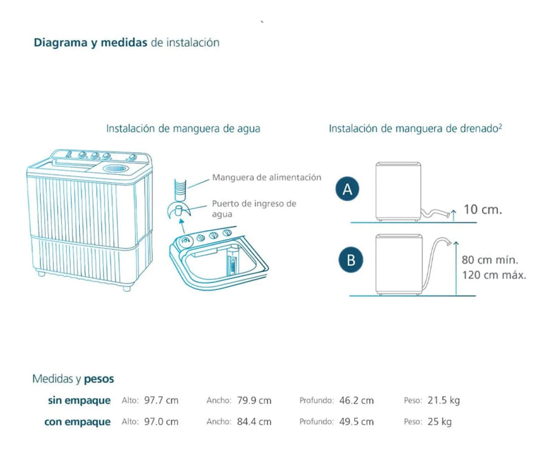 Lavadora Semiautomática 13 Kg Blanca Mabe - Lmd3123hbab0 Blanco