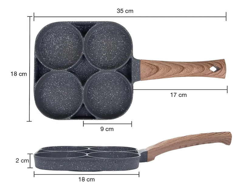 Sartén Antiadherente Sartén Para Huevos Sartén Para Panquequ Color 4 hole