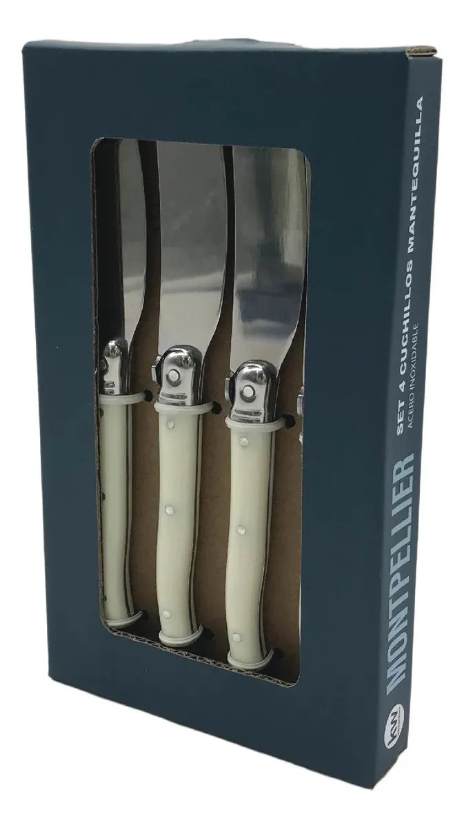 Set X4 Cuchillos Mantequilla Montpellier Marfil