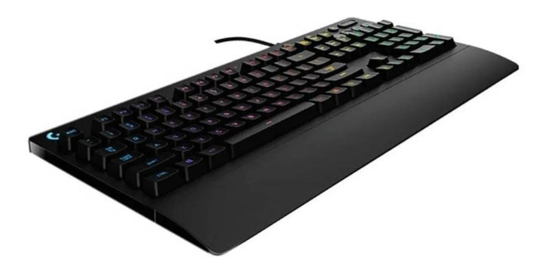 Teclado Logitech G Serie G QWERTY Romer-G inglés internacional color negro con luz RGB