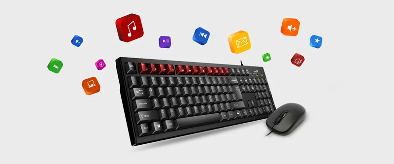 Kit Teclado Y Mouse Genius Usb Km-100se Español Mouse Negro Teclado Negro