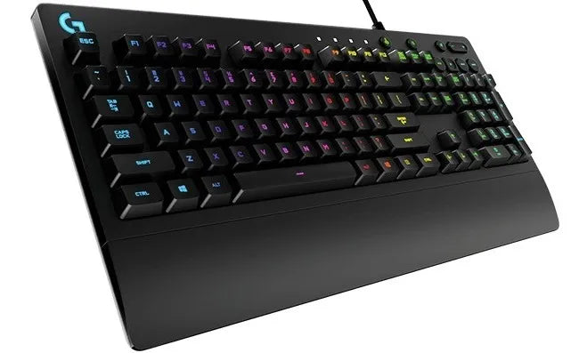 Teclado Logitech G Serie G QWERTY Romer-G inglés internacional color negro con luz RGB