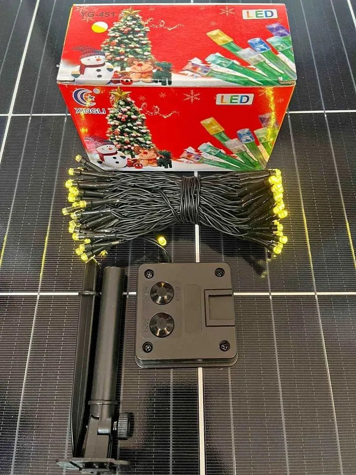 Luces Navidad Solar Exteriores 22 Metros Guirnalda 200 Leds Luces Cálida