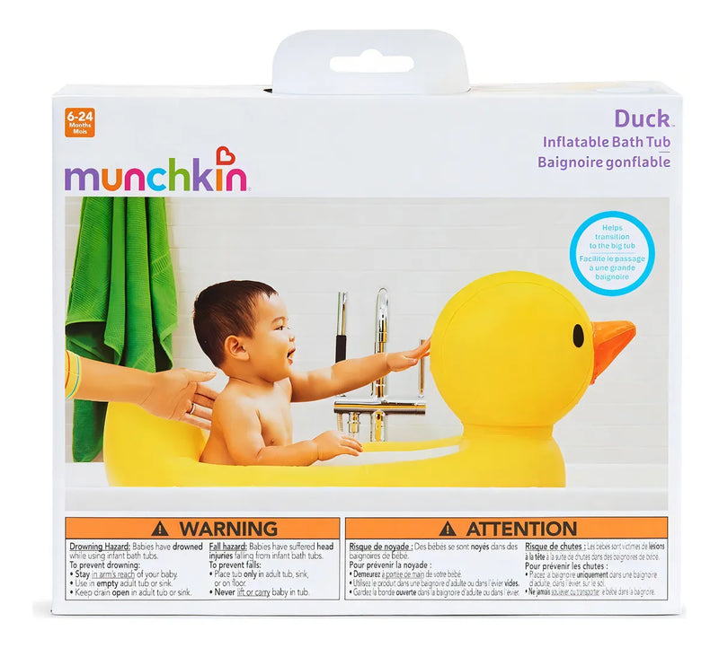 Bañera inflable Munchkin Duck para bebé de más de 6 meses, color amarillo
