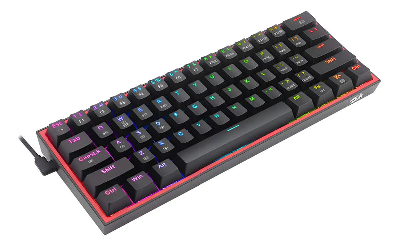 Teclado Mecánico Redragon Fizz Pro K616 Rgb Wireless Dual Color Del Teclado Negro Idioma Español Latinoamérica